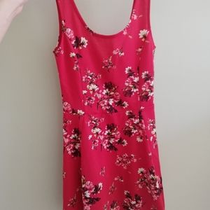 [3 of $35] Red Floral Skater Dress
